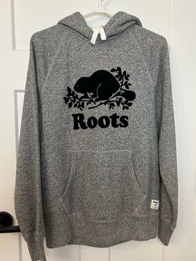 Roots Unisex Original Kanga Hoodie Salt & Pepper NWT XS
